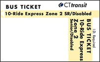 <b>10-Ride Ticket/Senior-Disabled | 2 Zones Express</b>