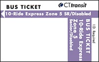 <b>10-Ride Ticket/Senior-Disabled | 5 Zones Express</b>